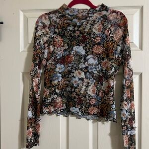 Fierce Floral Mesh Top
